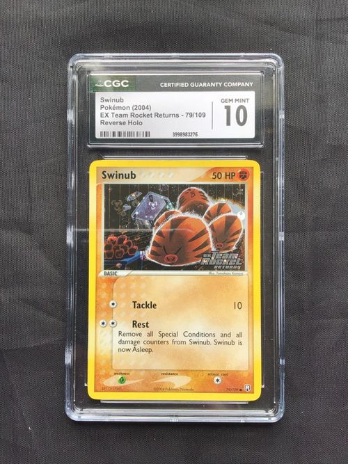 Pokemon Cards: EX Team Rocket Returns Reverse Holo: Swinub 79/109: CGC 10