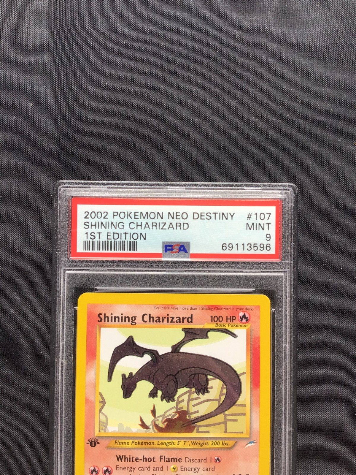 Pokemon: 1st Edition Neo Destiny Rare Holo: Shining Charizard 107/105: PSA 9 – Photo 3
