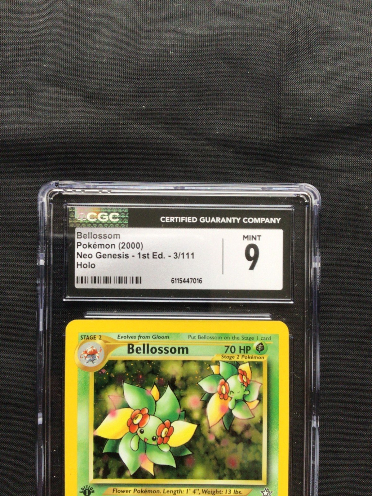 Pokemon Cards: Neo Genesis 1st Edition Rare Holo: Bellossom 3/111 CGC 9 – Photo 3