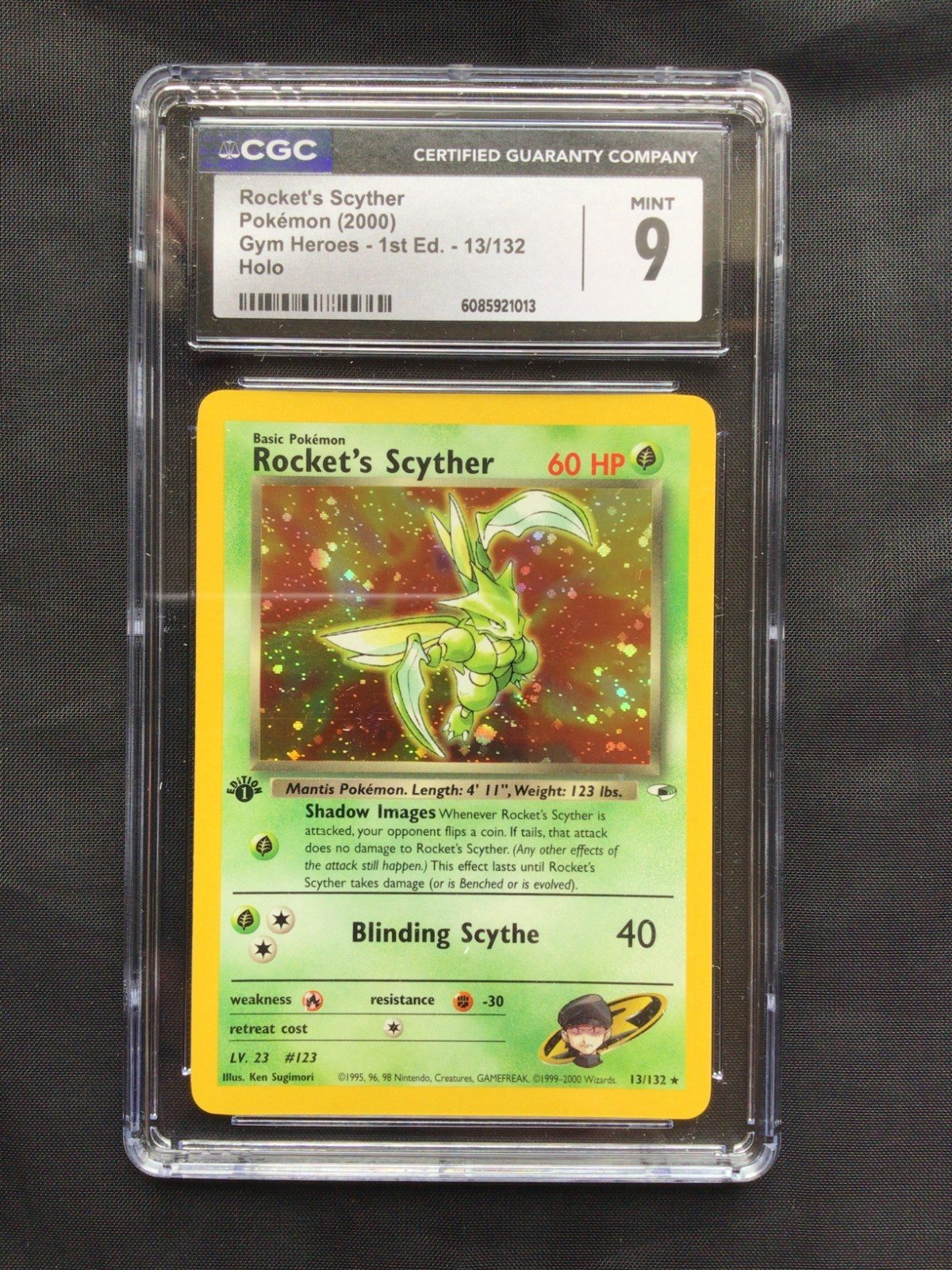 Pokemon: Gym Heroes 1st Edition Rare Holo: Rocket's Scyther 13/132 CGC 9 – Photo 2